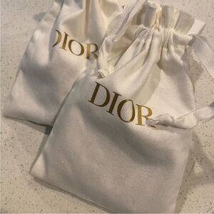 Dior Cream and Gold dust bag set